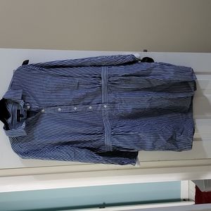 Banana Republic blue and white striped shirt dress